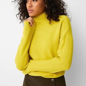 Femme Cowl Neck Yellow Batwing Sweater
